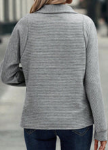 Load image into Gallery viewer, Grey Ribbed Texture 1/4 Zip
