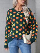 Load image into Gallery viewer, Angel Wings Maple Leaf Round Neck Long Sleeve Sweater
