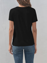 Load image into Gallery viewer, Letter Graphic Round Neck Short Sleeve T-Shirt
