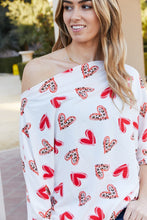 Load image into Gallery viewer, Leopard Heart Boat Neck Top
