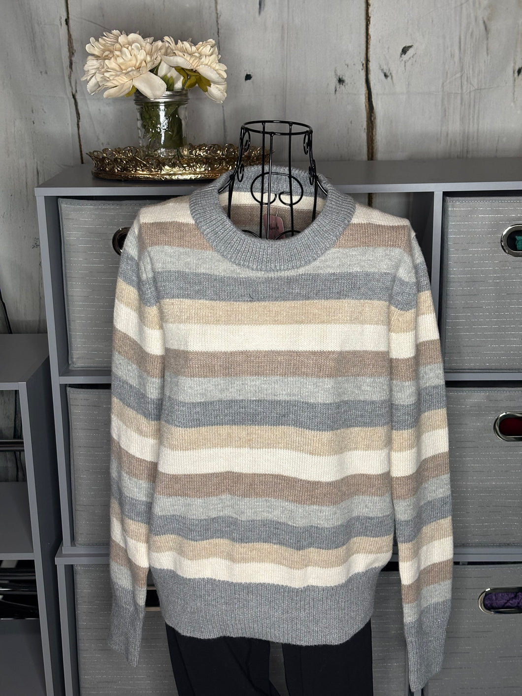 Neutral Striped Sweater
