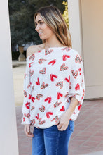 Load image into Gallery viewer, Leopard Heart Boat Neck Top
