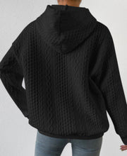 Load image into Gallery viewer, Black Cable Textured Hoodie
