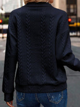 Load image into Gallery viewer, Black/Blue Textured 1/4 Zip Sweatshirt
