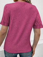 Load image into Gallery viewer, Pink Ribbed Sleeve Soft T-Shirt

