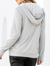 Load image into Gallery viewer, Grey Lace Detail Hoodie on
