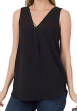 Load image into Gallery viewer, Stretchy Crepe V-Neck Tank

