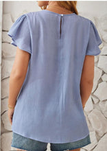 Load image into Gallery viewer, Blue Petal Sleeve Blouse
