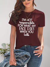 Load image into Gallery viewer, Letter Graphic Round Neck Short Sleeve T-Shirt
