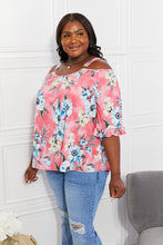 Load image into Gallery viewer, Sew In Love Fresh Tak  Floral Cold-Shoulder Top
