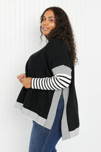 Load image into Gallery viewer, Plus Contrast Stripe Mock Neck Sweater
