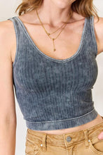 Load image into Gallery viewer, Zenana Washed Ribbed Cropped Tank
