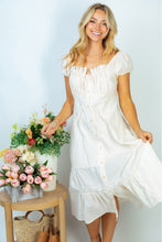 Load image into Gallery viewer, White Birch Flower Market Lace Trim Midi Dress
