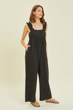 Load image into Gallery viewer, HEYSON Ruffled Strap Back Tie Wide Leg Jumpsuit
