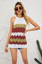 Load image into Gallery viewer, Color Block Round Neck Sleeveless Tunic Knit Top
