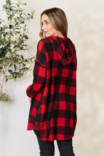 Load image into Gallery viewer, Heimish Plaid Button Front Hooded Shirt

