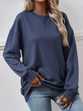 Load image into Gallery viewer, Round Neck Long Sleeve Sweatshirt
