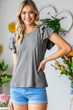 Load image into Gallery viewer, Layered Flutter Sleeve Round Neck Top
