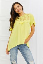 Load image into Gallery viewer, Culture Code Ready To Go Lace Embroidered Top in Yellow Mousse
