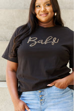 Load image into Gallery viewer, Davi &amp; Dani &quot;Babe&quot; Gliter Lettering Printed T-Shirt in Black
