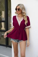 Load image into Gallery viewer, V-Neck Puff Sleeve Babydoll Top
