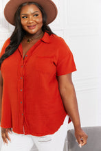 Load image into Gallery viewer, Zenana Summer Breeze Gauze Short Sleeve Shirt in Copper
