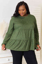 Load image into Gallery viewer, Heimish Full Size Long Puff Sleeve Polka Tiered Top
