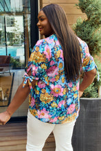 Load image into Gallery viewer, Petal Dew Floral V-Neck Tie Detail Blouse
