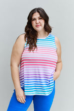 Load image into Gallery viewer, Heimish Love Yourself Multicolored Striped Sleeveless Round Neck Top
