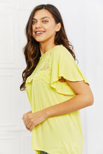 Load image into Gallery viewer, Culture Code Ready To Go Lace Embroidered Top in Yellow Mousse
