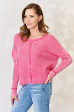 Load image into Gallery viewer, Zenana Washed Waffle-Knit Long Sleeve Top
