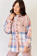Load image into Gallery viewer, J.NNA Plaid Colorblock Button Down Jacket
