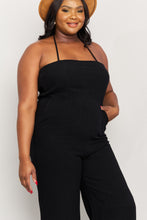 Load image into Gallery viewer, White Birch Halter Neck Wide Leg Jumpsuit with Pockets
