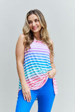 Load image into Gallery viewer, Heimish Love Yourself Multicolored Striped Sleeveless Round Neck Top
