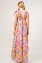 Load image into Gallery viewer, And The Why Printed Tie Shoulder Tiered Maxi Dress
