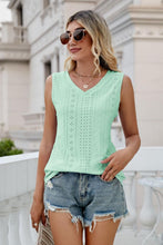 Load image into Gallery viewer, Eyelet V-Neck Tank
