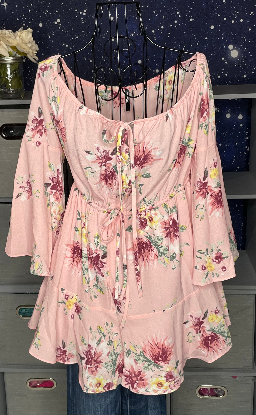 Pink Floral Romper