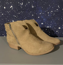 Load image into Gallery viewer, Tan Bootie w/Sparkle Peek Thru Back
