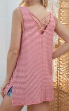 Load image into Gallery viewer, Red/White Striped Print Tank
