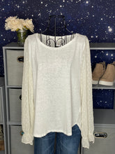 Load image into Gallery viewer, Off White Top w/ Embellished Sheer Sleeves

