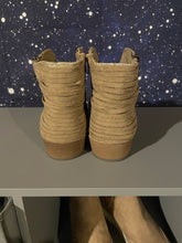Load image into Gallery viewer, Tan Bootie w/Sparkle Peek Thru Back
