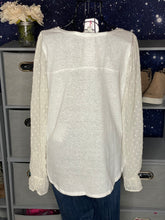 Load image into Gallery viewer, Off White Top w/ Embellished Sheer Sleeves
