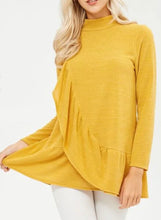 Load image into Gallery viewer, Mustard Ruffle Top
