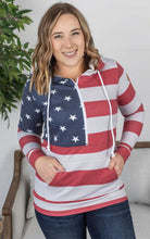 Load image into Gallery viewer, Stars and Stripes 1/2 Zip Hoodie
