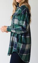 Load image into Gallery viewer, Green/Navy Plaid Shacket
