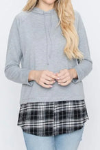 Load image into Gallery viewer, Grey Hoodie with Flannel Bottom
