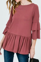 Load image into Gallery viewer, Mauve Ruffle Top
