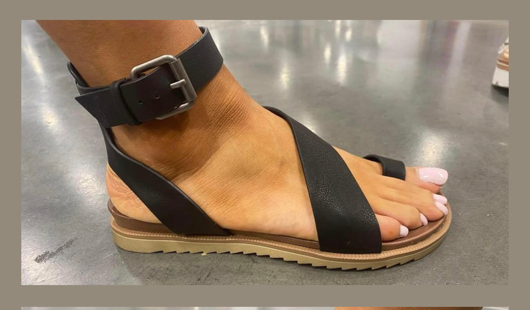 Black Leather Sandal