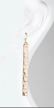 Load image into Gallery viewer, Hammered Metal Long Bar Earrings

