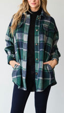 Load image into Gallery viewer, Green/Navy Plaid Shacket
